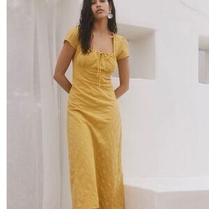 Free People Mustard Midi Dress